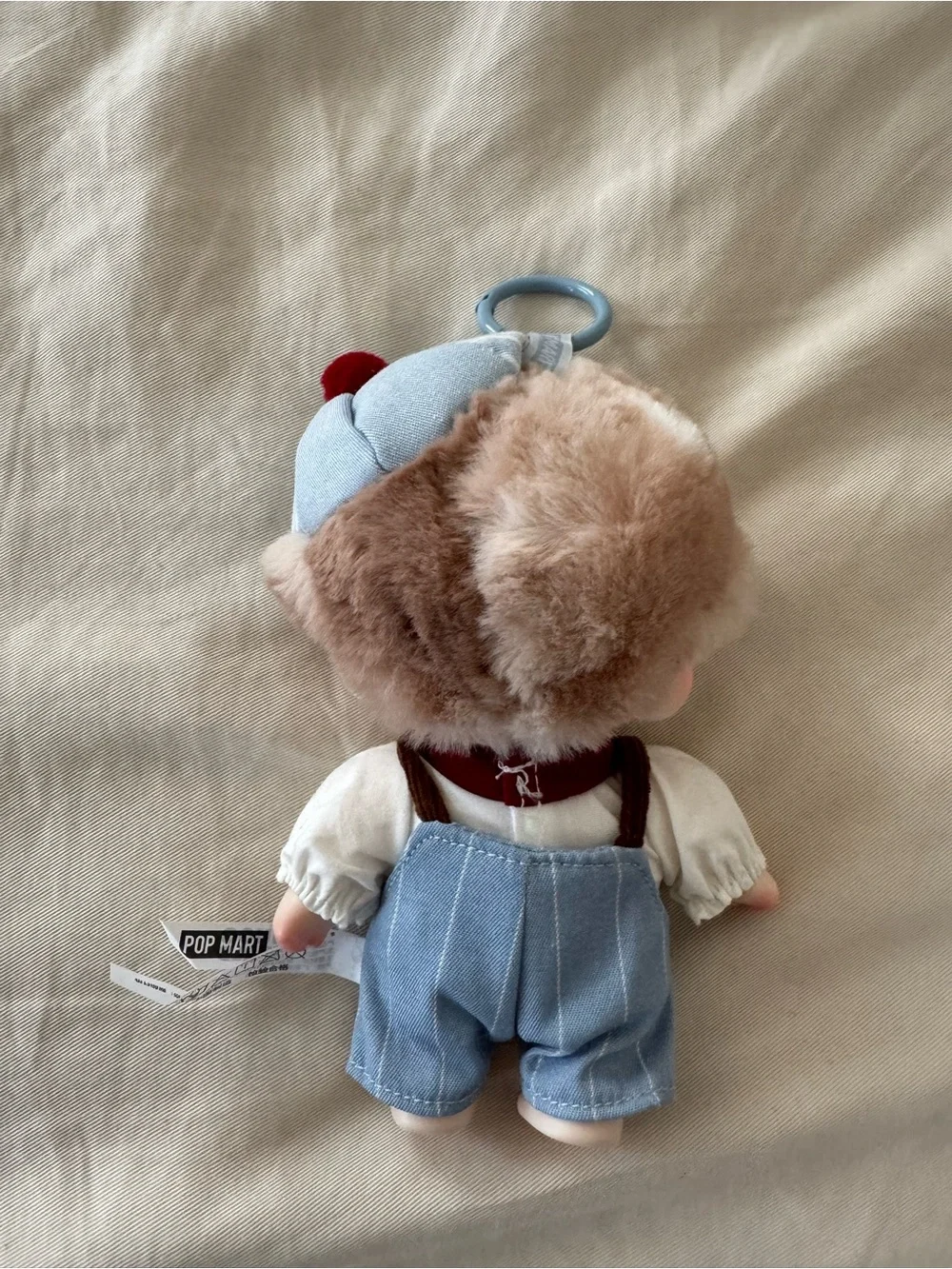 DIMOO World Blue & Cream Plush Doll Keyring - Coffee Outfit